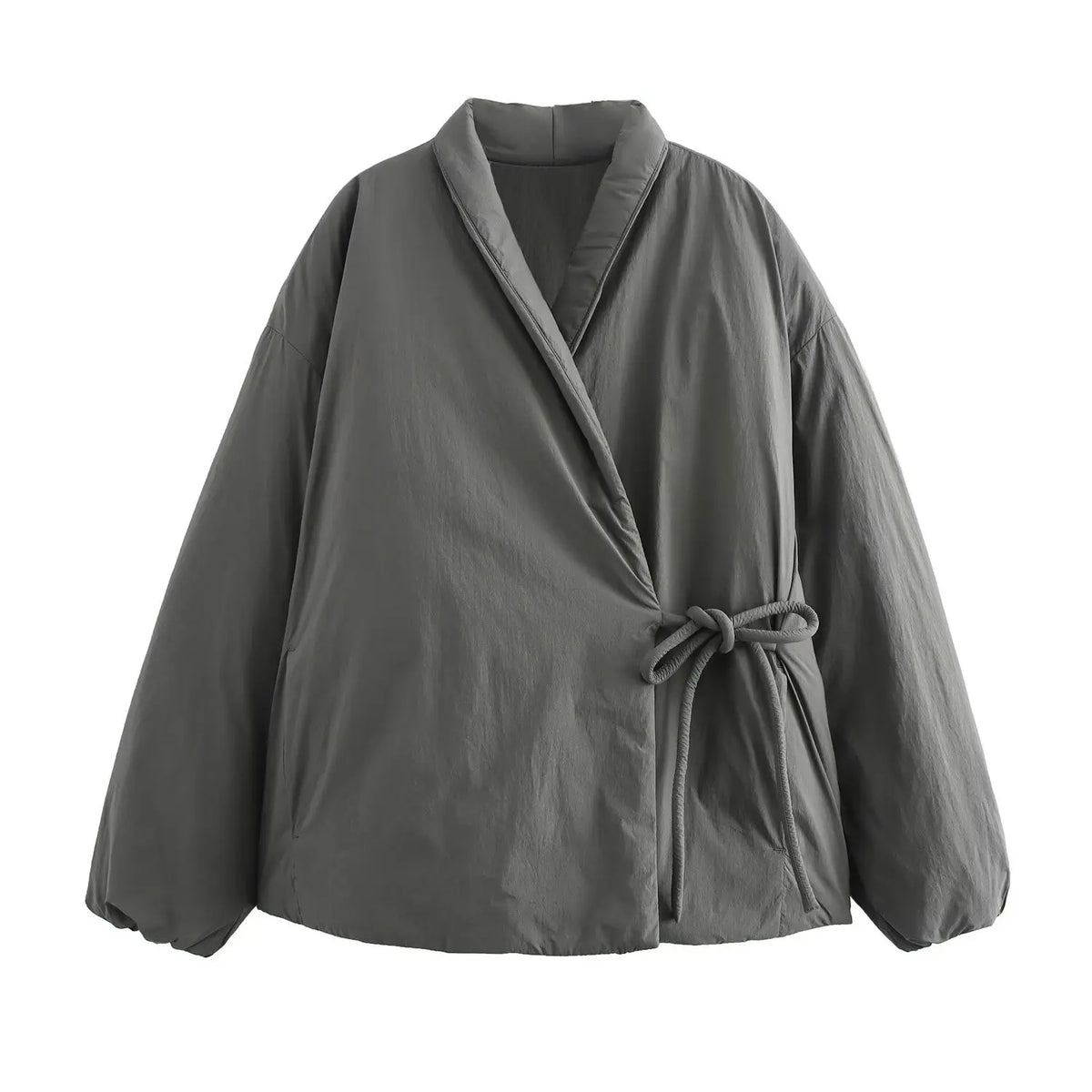 Fashion Lace Up Padded Cotton Jacket Women 2025 Winter Casual Loose Parkas Coat Vintage Outwear Female Warm Quilted Outerwears