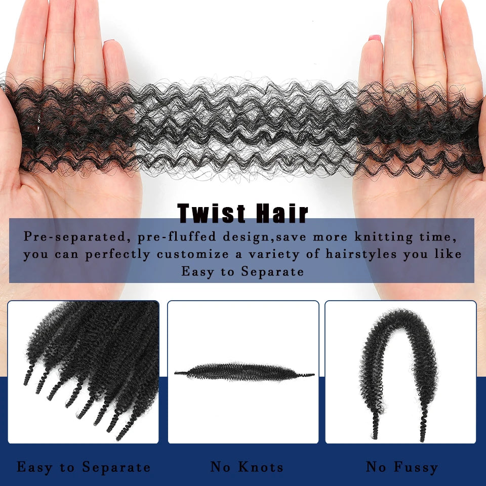1-8 Packs Ombre Marley Twist Braiding Hair Twisted UP Kinky Twist Hair Springy Afro Twist Hair Marley Hair Extensions For Twists