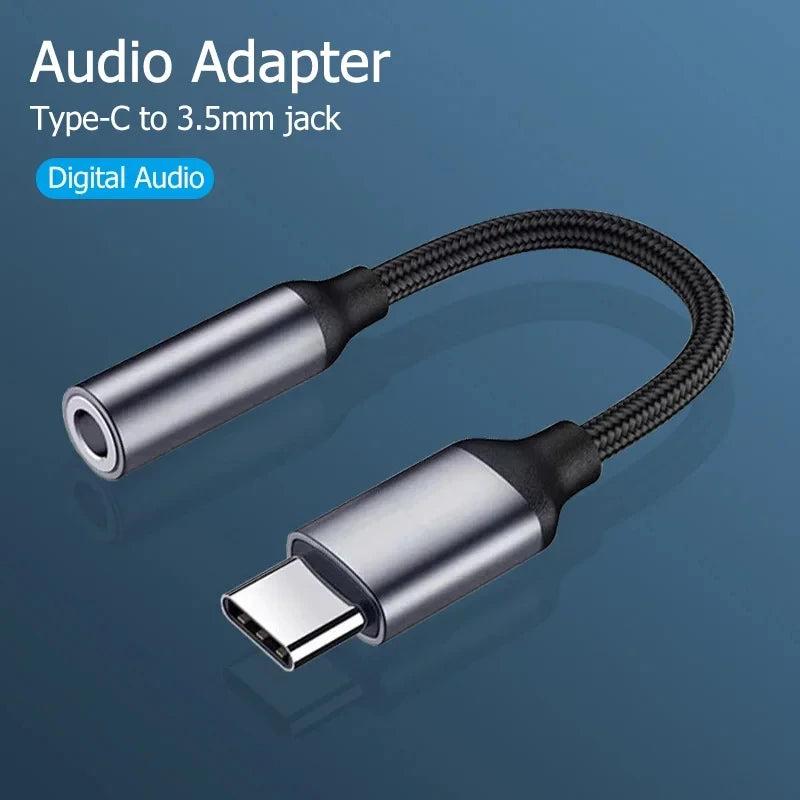 USB Type-C to 3.5mm Jack Audio Adapter Cable for iPhone 15 16 Pro Max Plus/iPad Pro 11 13 Air 11 13 Mini 6 7 Earphone Converter