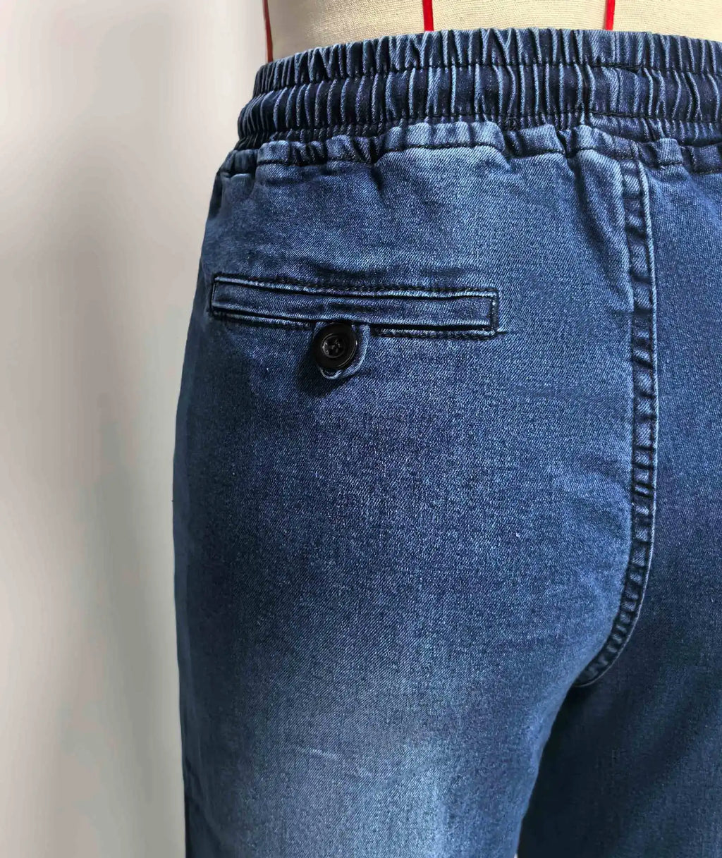 Women Jeans Vintage Denim Pant Elastic Waist Lace Up Wide Leg Long Pants Straight Trousers Y2k Streetwear Splice Work Spring