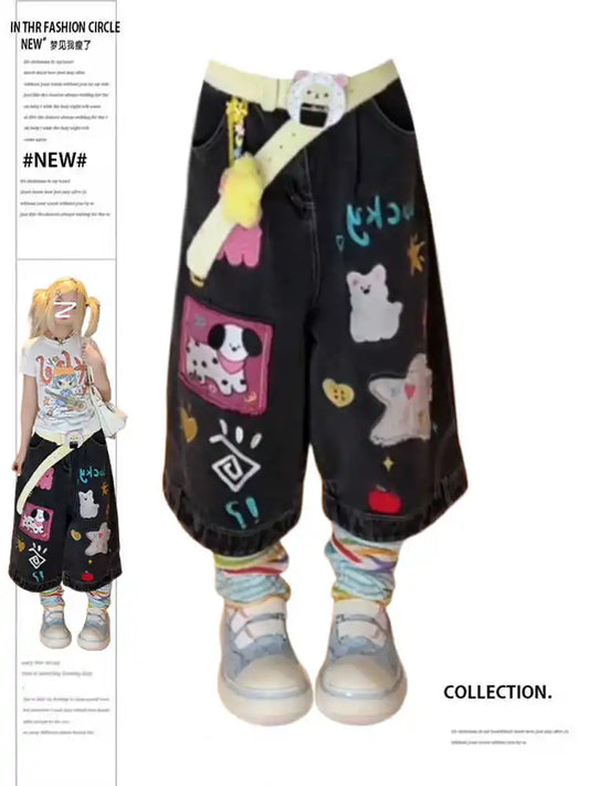 Summer Women Shoujo Jorts Abi Tide Harajuku Korean Jeans Shorts Kpop 2000s Stylish Denim Pants Grunge Y2k Japanese Streetwear