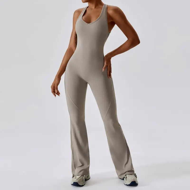 Summer Sport Yoga Jumpsuit Dance Traning Bell Bottoms One-Piece Clothes for Women  Sport Set Women Workout Clothes for Women