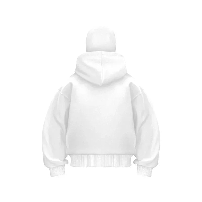 2025 Men's and Women's Balaclava Y2K Gothic Harajuku Winter Fashion Double Hooded Sportswear Men's Hooded Mask Zipper Sportswear