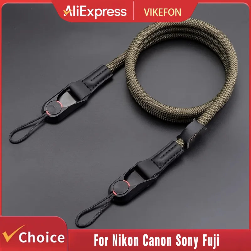 Quick Release Round Rope Camera Strap Fast Detachable Shoulder Strap DSLR Mirrorless Camera Adjustable Camera Neck Strap