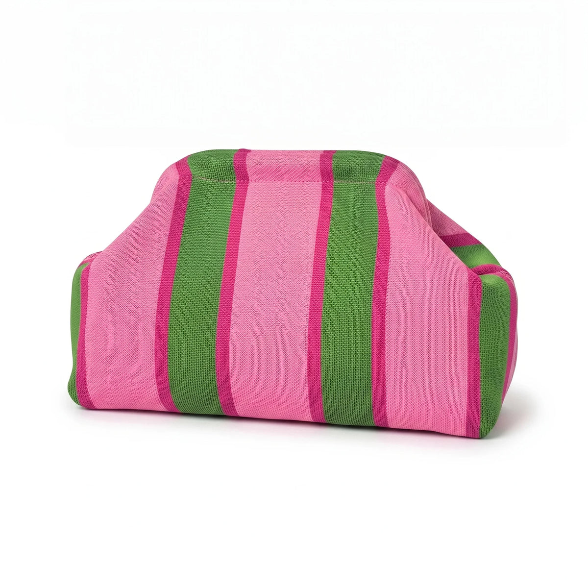 Women'S Striped Knit Clutch Bag Color Block Soft Pouch Handbag Large Capacity Foldable Purse For Party Dinner Daily