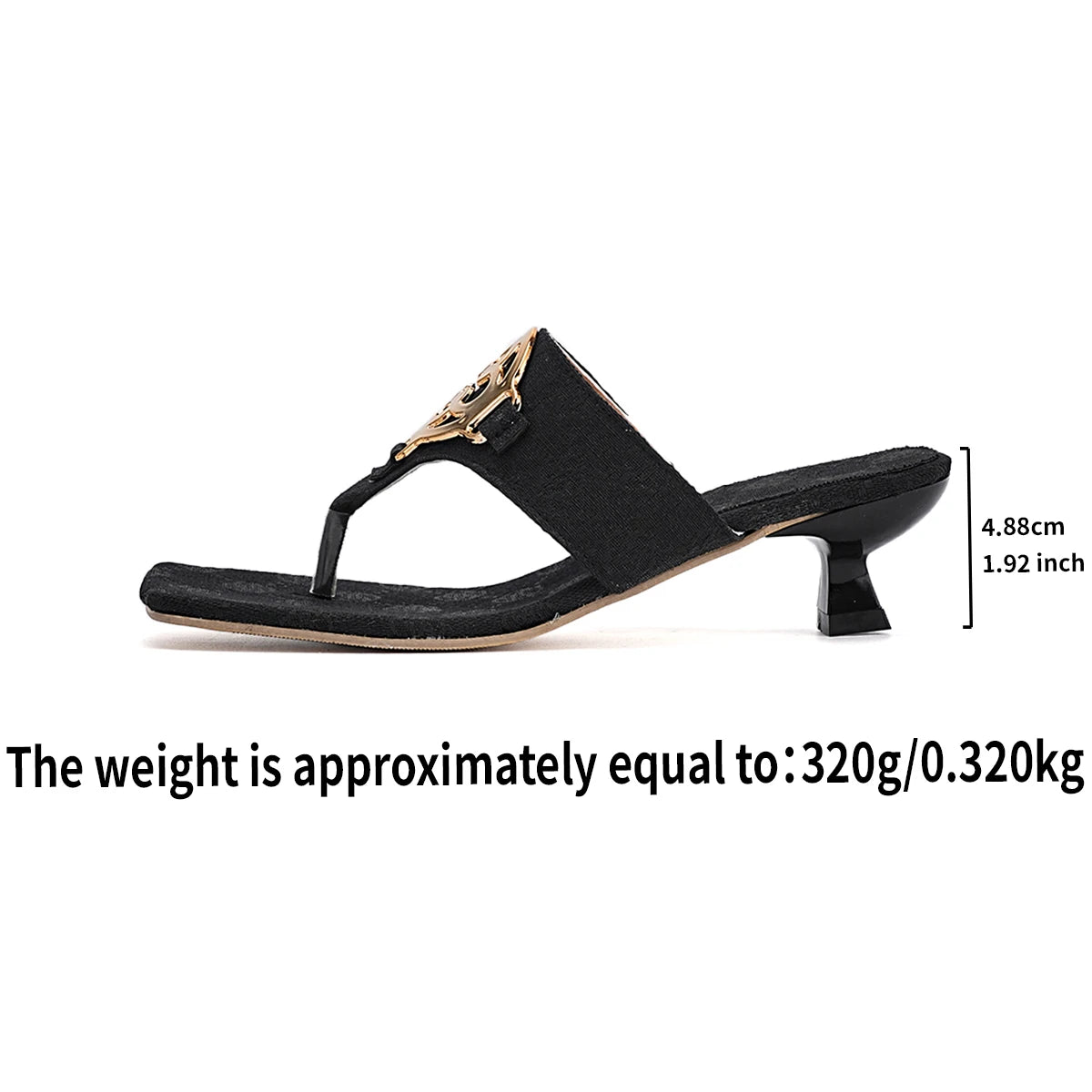 Women's Fashion Printed Decorative High-heeled Flip-flops Summer New Printed Decorative Outdoor Casual Slippers Zapatos De Mujer