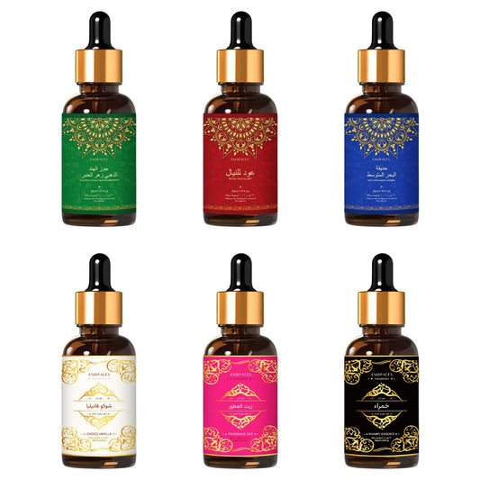 6 Type 30ml Fragrance Oils Massage Oils Skincare Arabic Aroma Oil Long Lasting Soap Making Diffusers Eid Al-Fitr Gifts