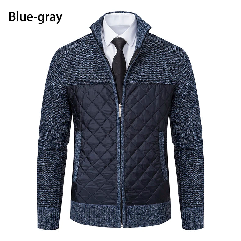 Autumn Winter Sweater Men's Loose Cardigan 2023 New Cold Cold High Neck Jumpers Patchworked Windbreaker Causal Jackets