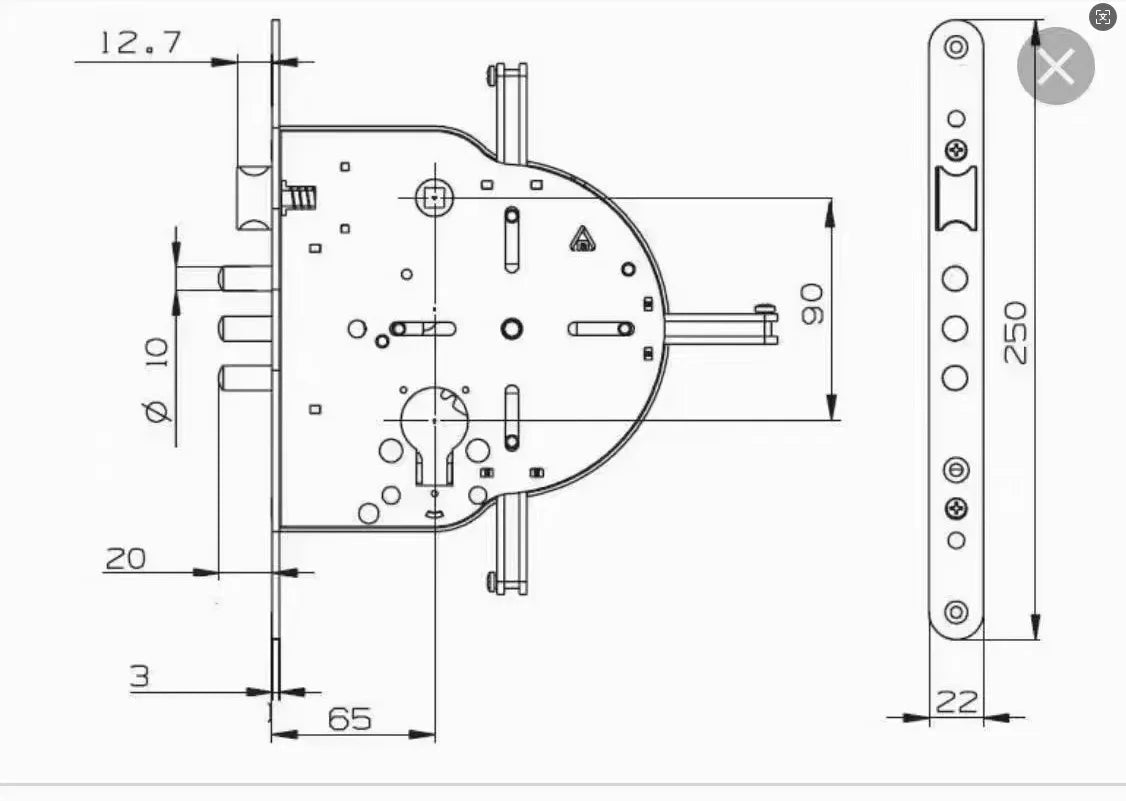 Intelligent Automatic Israeli Round Head Square Tongue Lock Body 6590 Replaces Old-fashioned Fingerprint Lock