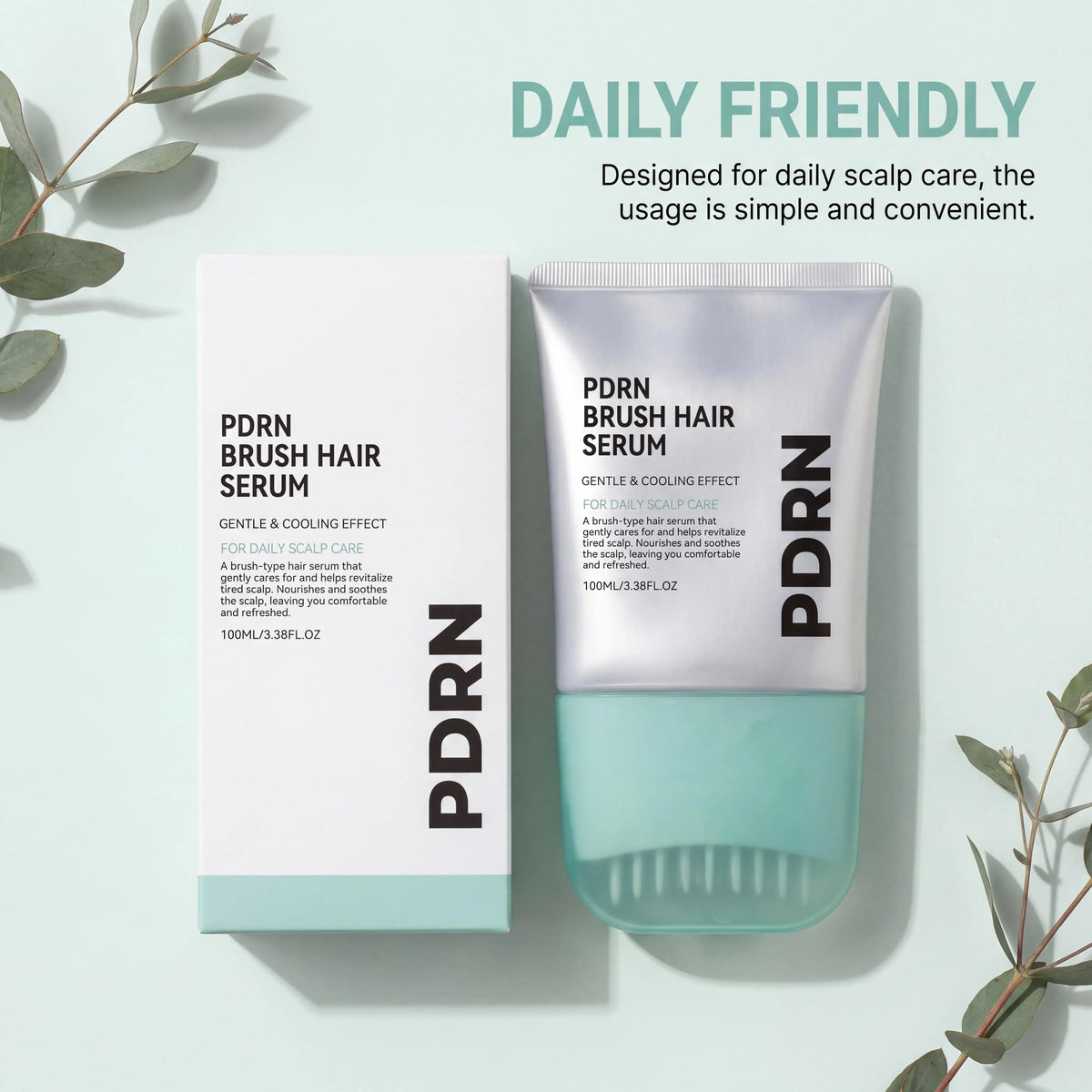 PDRN Scalp Serum With Brush Applicator,Strengthen Hair Follicle Root Hair Growth Serum, Scalp Treatment For Fuller Looking Hair