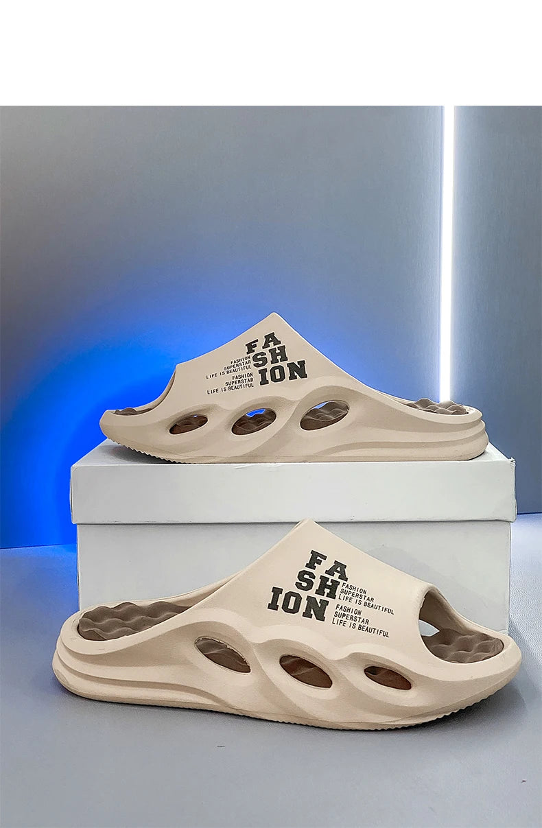 Men Fashion Massage Slippers Indoor/Outdoor Sandals Beach Flip Flop Thick Sole Male Slides Summer Non-Slip Men Shower Slippers