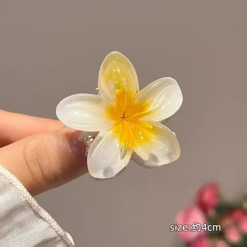 Hawaiian Gradient Hair Clips Flower Hair Claws Big Size Fashion Head wear Hairpin for Women Girls Crab Barrette Hair Accessories