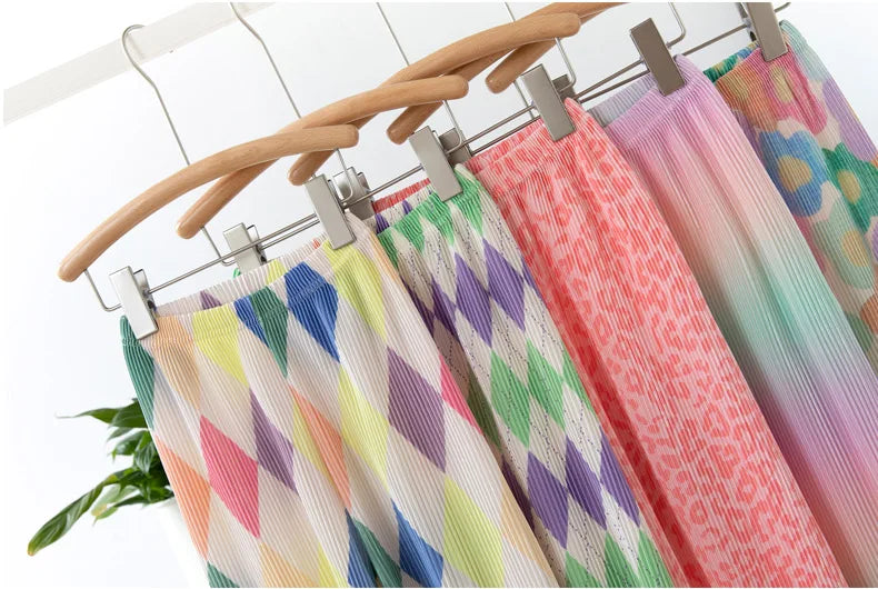 Kids Pants Creased Rainbow Wide-leg Pants Kids Clothes for Girls 4 To 11 Years Legings for Girls Teenage Girls Clothing