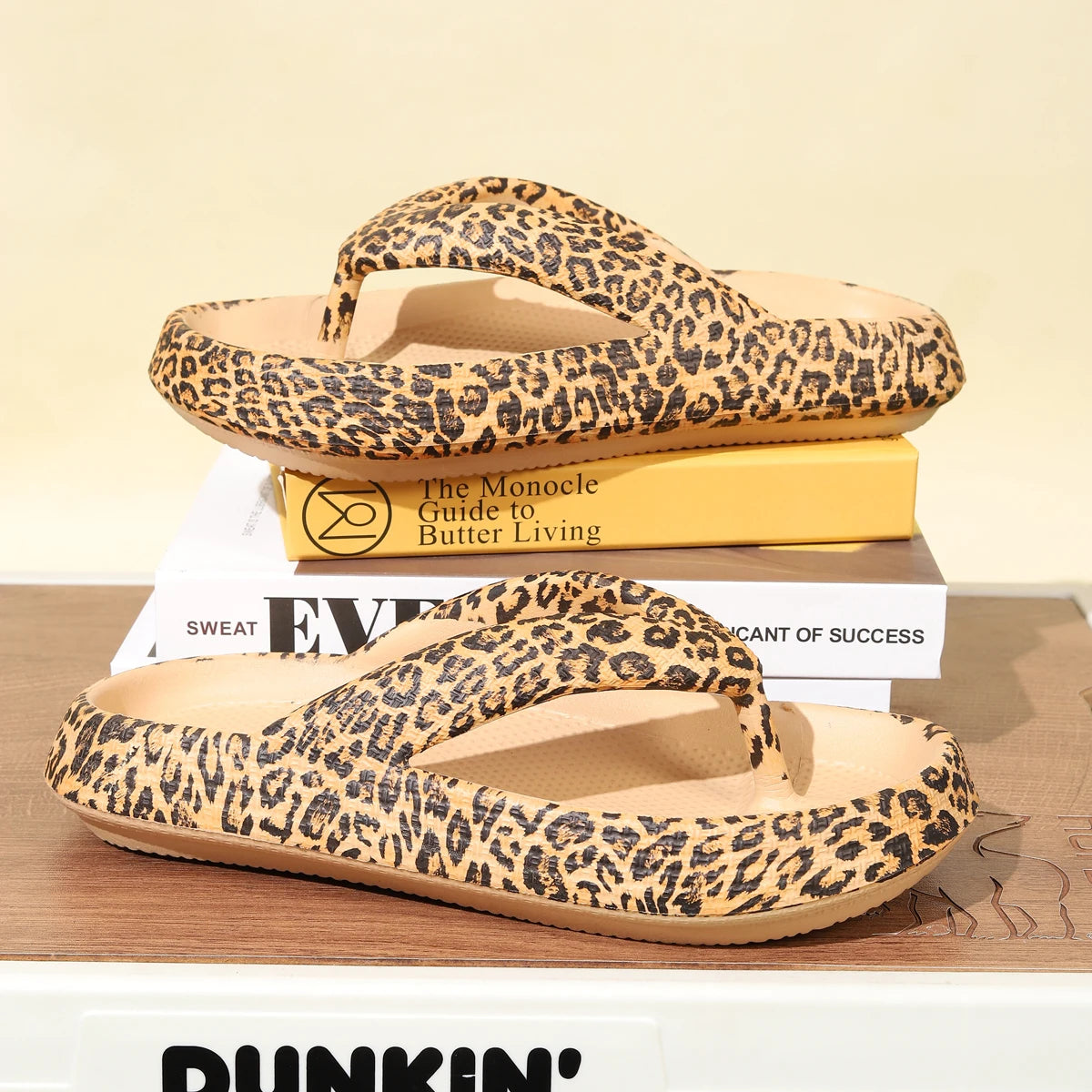Summer Women Leopard Flip Flops Design Slippers Platform Clog Beach Sandals Casual Outdoor Slipper Indoor Shoes Couple 36-47