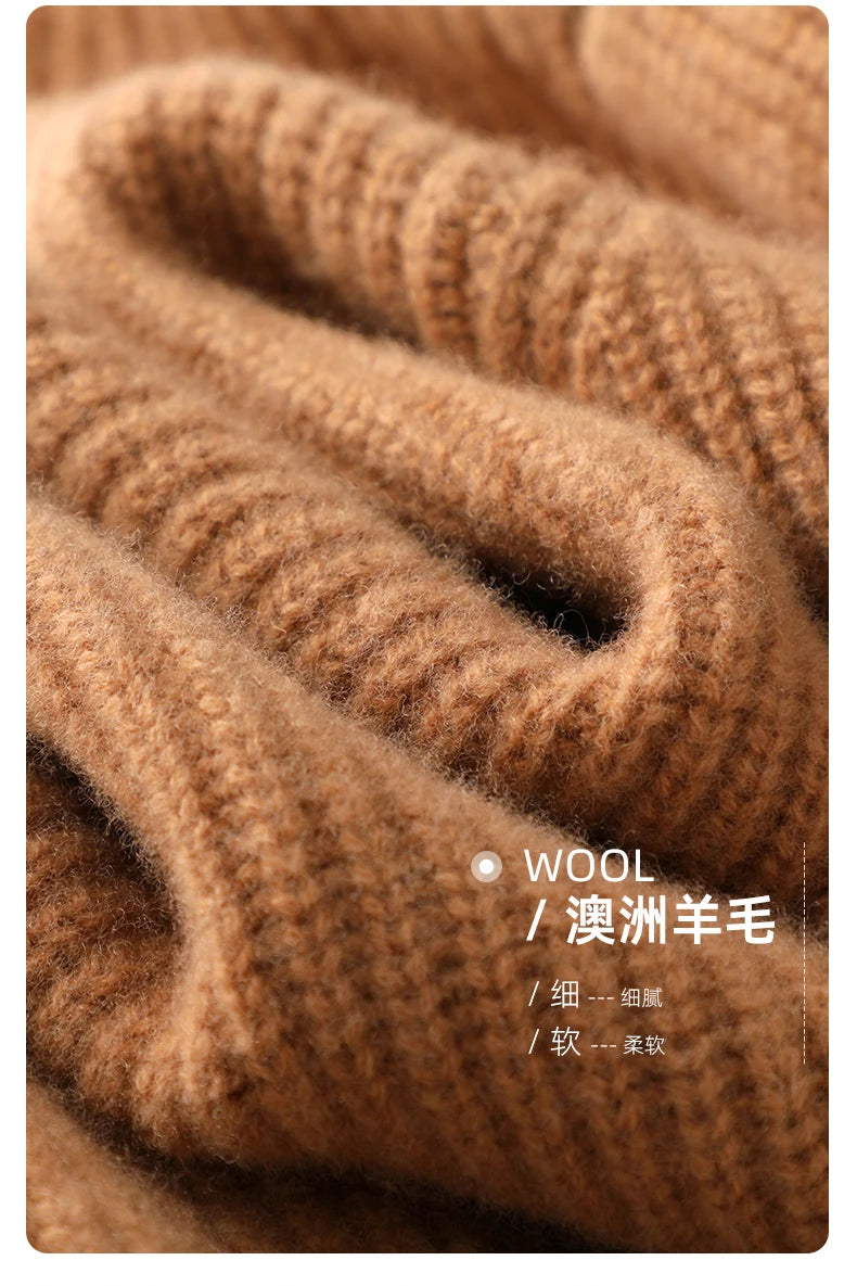 Men's Sweater Autumn And Winter New Pullover With Half-Height Zipper Neck To Keep Warm And Thick Cashmere Sweater Underlay Trend