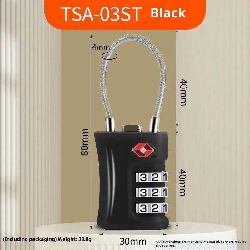 Travel TSA Customs Lock Password Changeable Lock 3 Digit Portable Zinc Alloy Suitcase Luggage Backpack