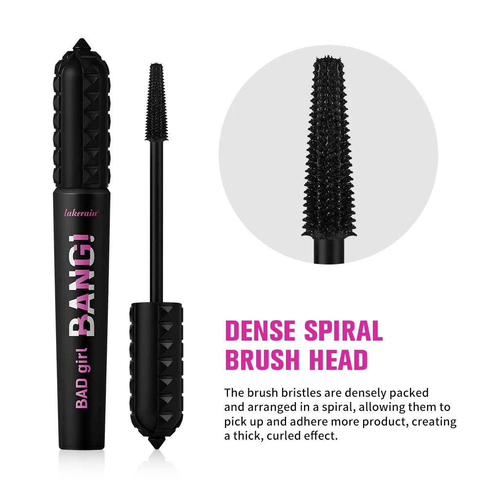 Black Waterproof Mascara 4D Lengthening Curling Volumizing Eyelash Extension Smudge Proof Long Lasting Korean Eye Makeup