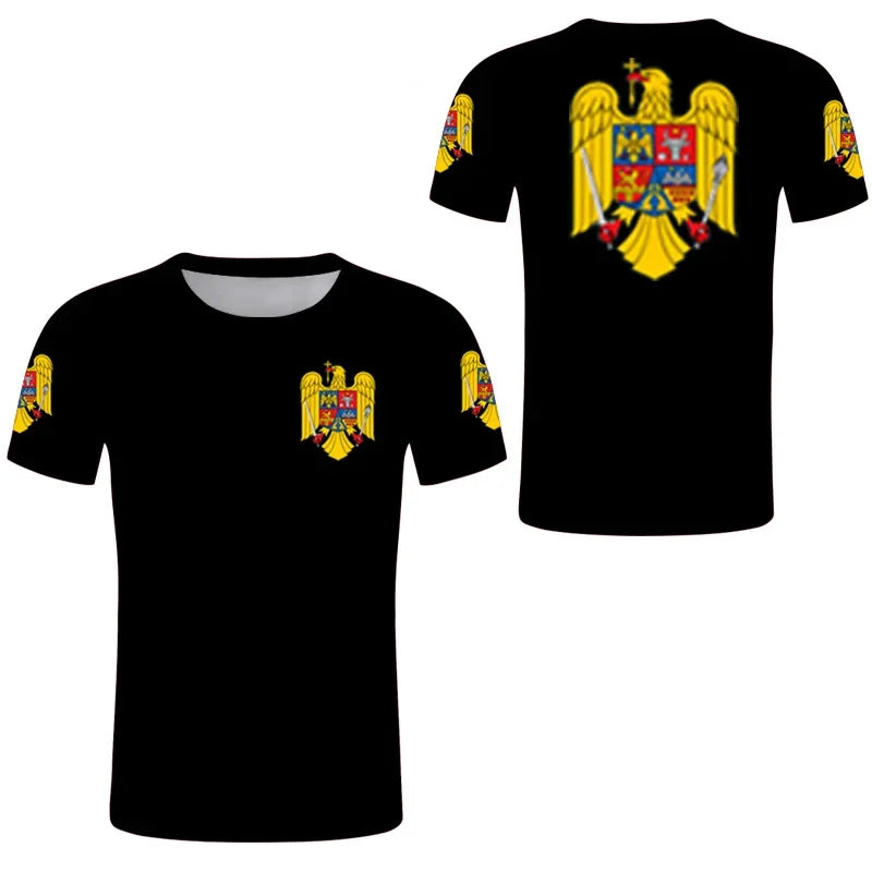 Romania Flag Football Graphic T-Shirt – Unisex Streetwear