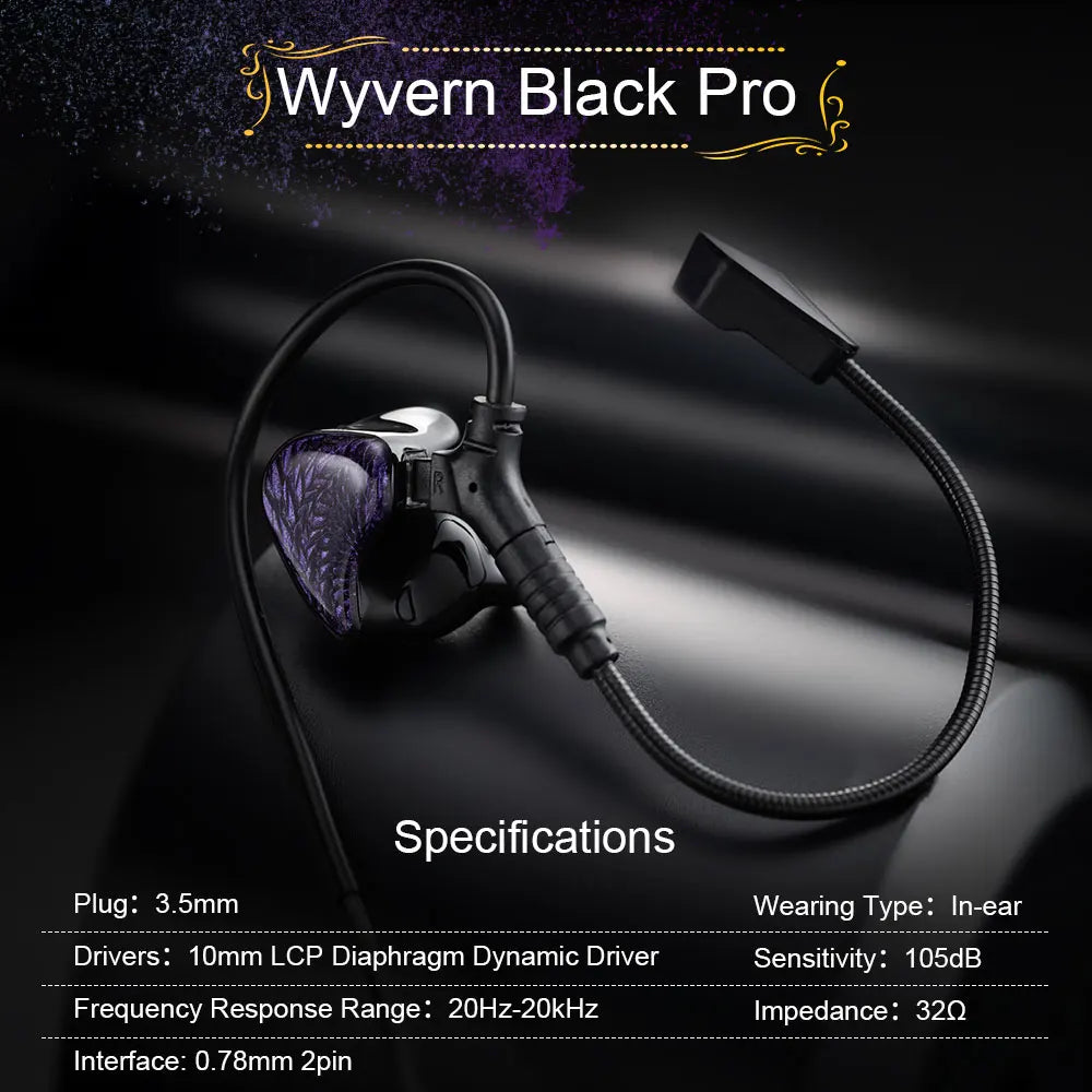 Kinera Celest Wyvern / Wyvern PRO / Wyvern Black 1DD In-Ear Earphone Dynamic Driver 0.78mm Wired HiFi Earbuds Gaming Mic