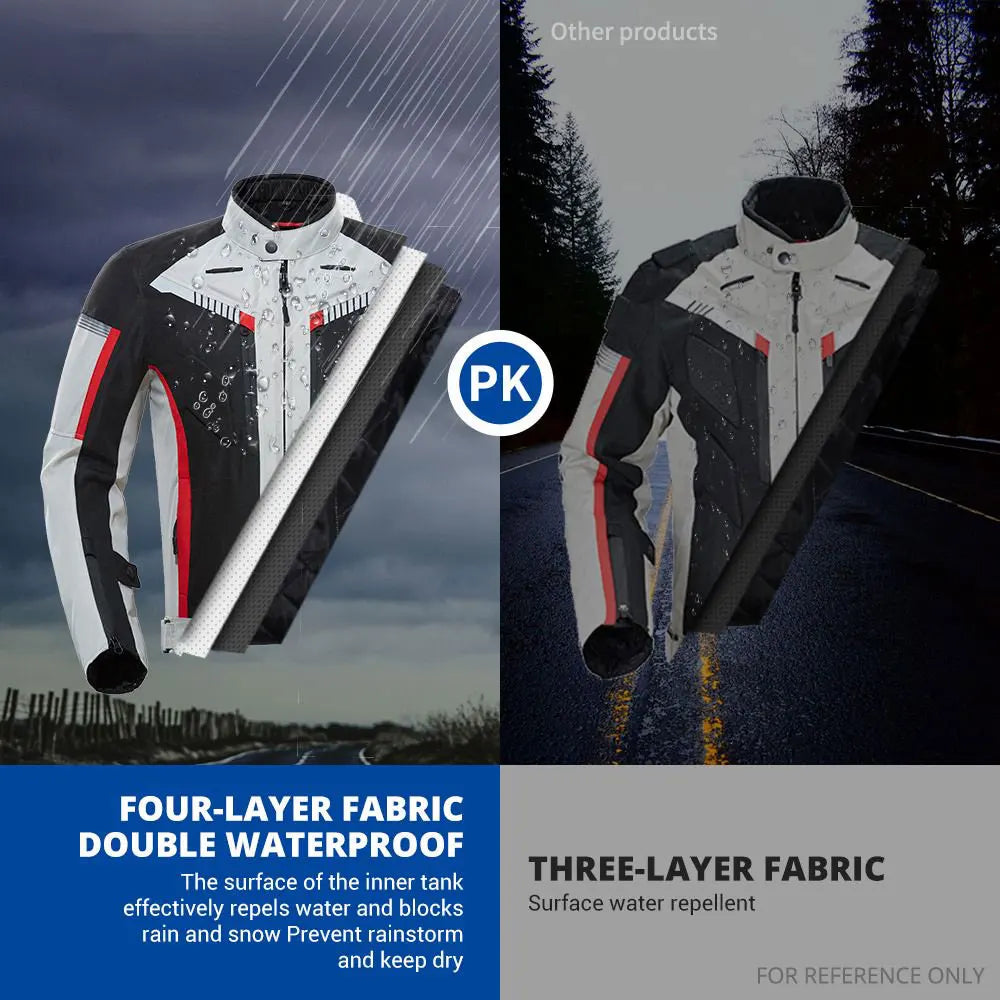 Motocross Jacket Cold-proof Waterproof Motorcycle Jacket Men Chaqueta Moto Protective Gear Motorbike Riding Jacket fit 4 Seasons
