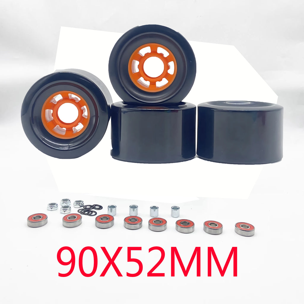 New Arrival 83A 90mm 83mm electric skateboard wheels or Longboard Wheels With Bearings Black Orange Green Color PU Wheels