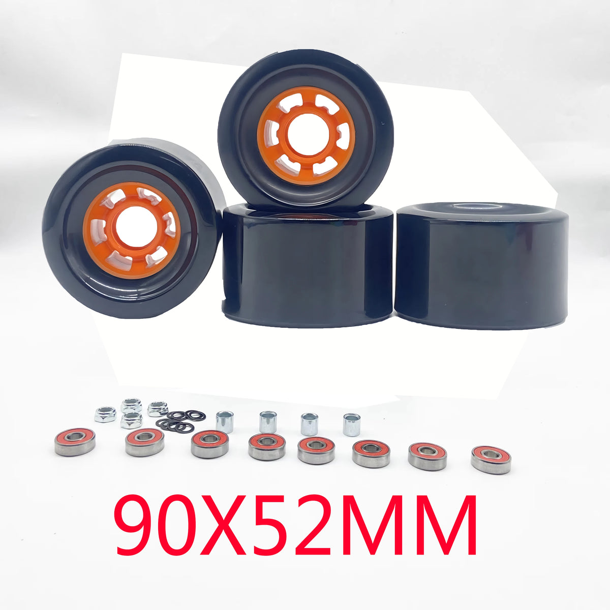 New Arrival 83A 90mm 83mm electric skateboard wheels or Longboard Wheels With Bearings Black Orange Green Color PU Wheels