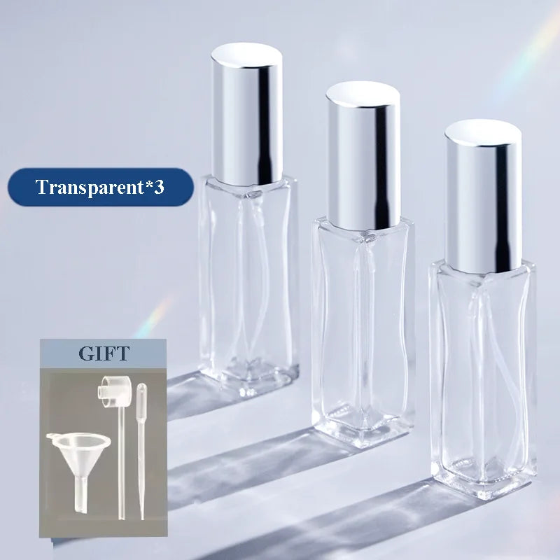 3PCS 5ML 10ML Mini Perfume Spray Bottles Glass Refillable Bottle Portable Travel Oil Liquid Cosmetic Container Perfume Atomizer