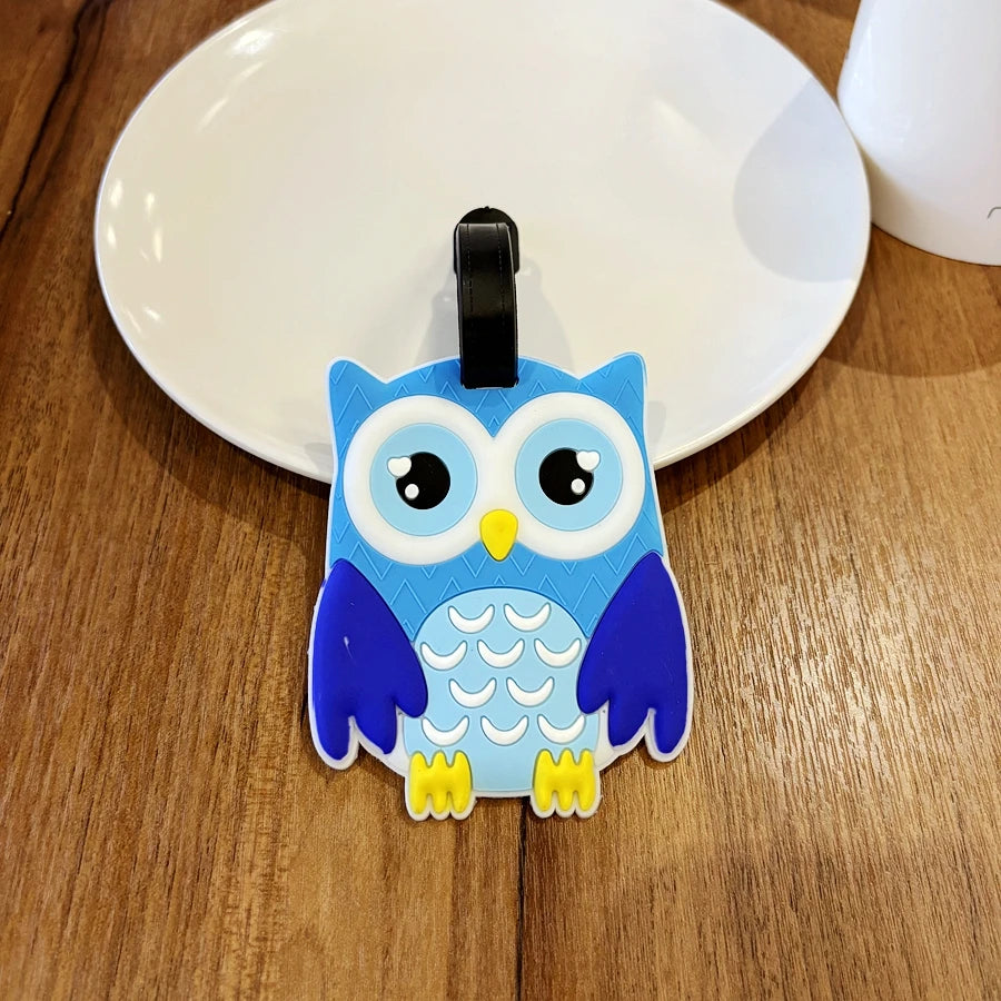 1pc/3pcs Owl Luggage Tag Pendant Portable with Name Writing Airport Luggage Anti Loss Name Identification Luggage Name Label Pen