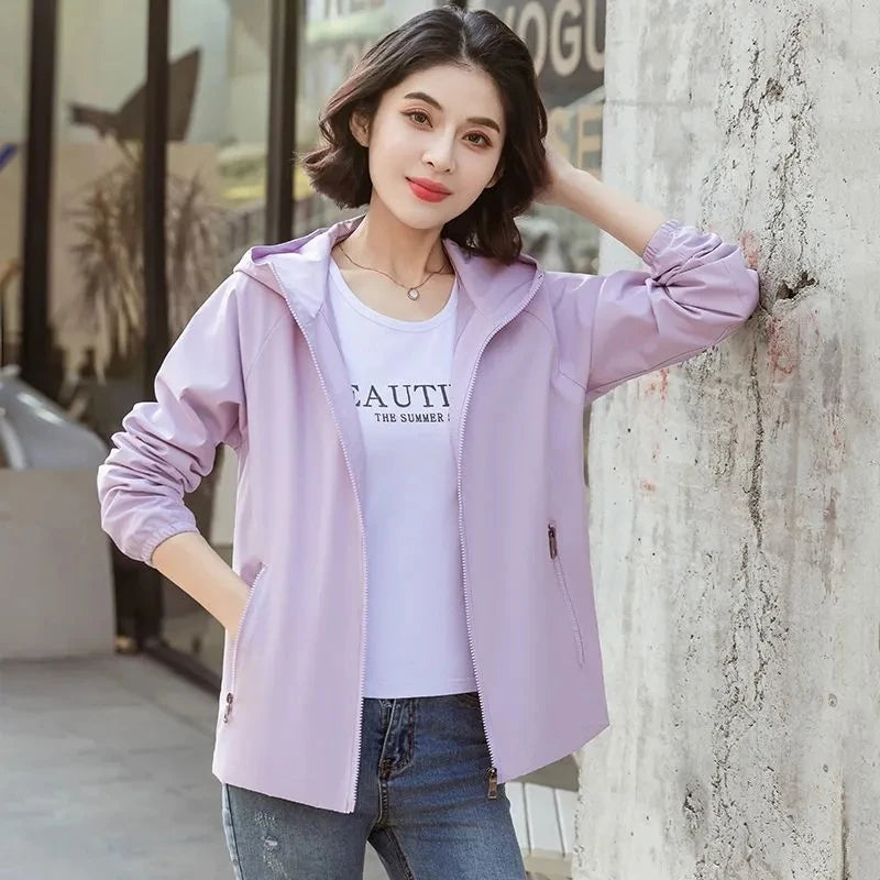 2025 New Oversize Women'S Jackets Large Size Spring Autumn Women Trench Coats Hooded Windbreaker Short Loose Coat Women Outwear