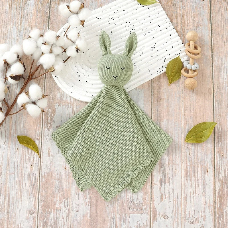 Cute Rabbit Knitting Baby Comfort Towel Comforter Blanket Soft Newborn Sleeping Dolls Kids Sleep Toy Soothe Appease Towel