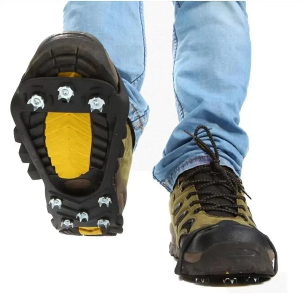 1 Pair New 5/8 Teeth Ice Gripper Spike Universal Anti-Slip Spike Grips Cleats Spike Snow Crampons Winter Outdoor