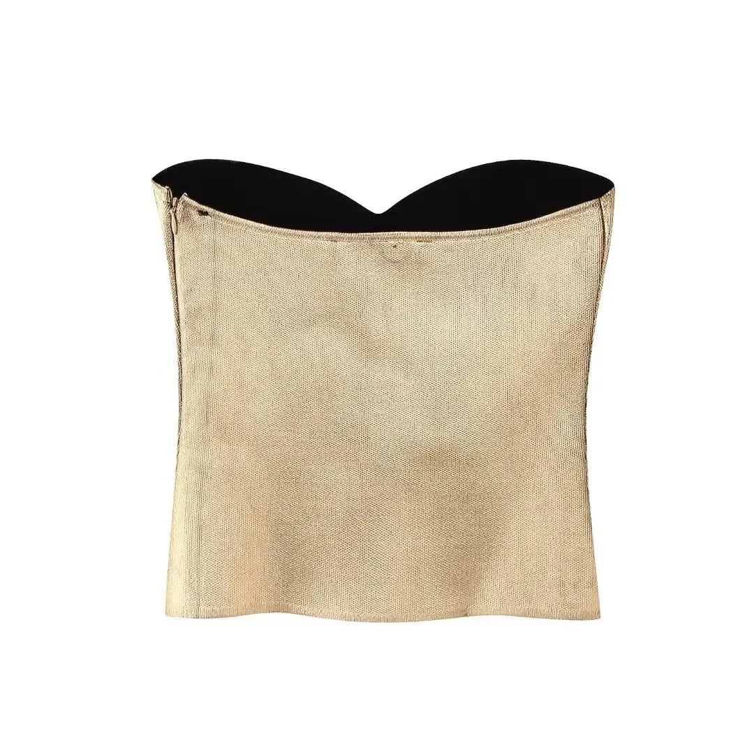 HH Minimalist Women Tube Top Sleeveless Backless Corset For Woman Elegant Casual Office Business Weekend High Street Camis Tops