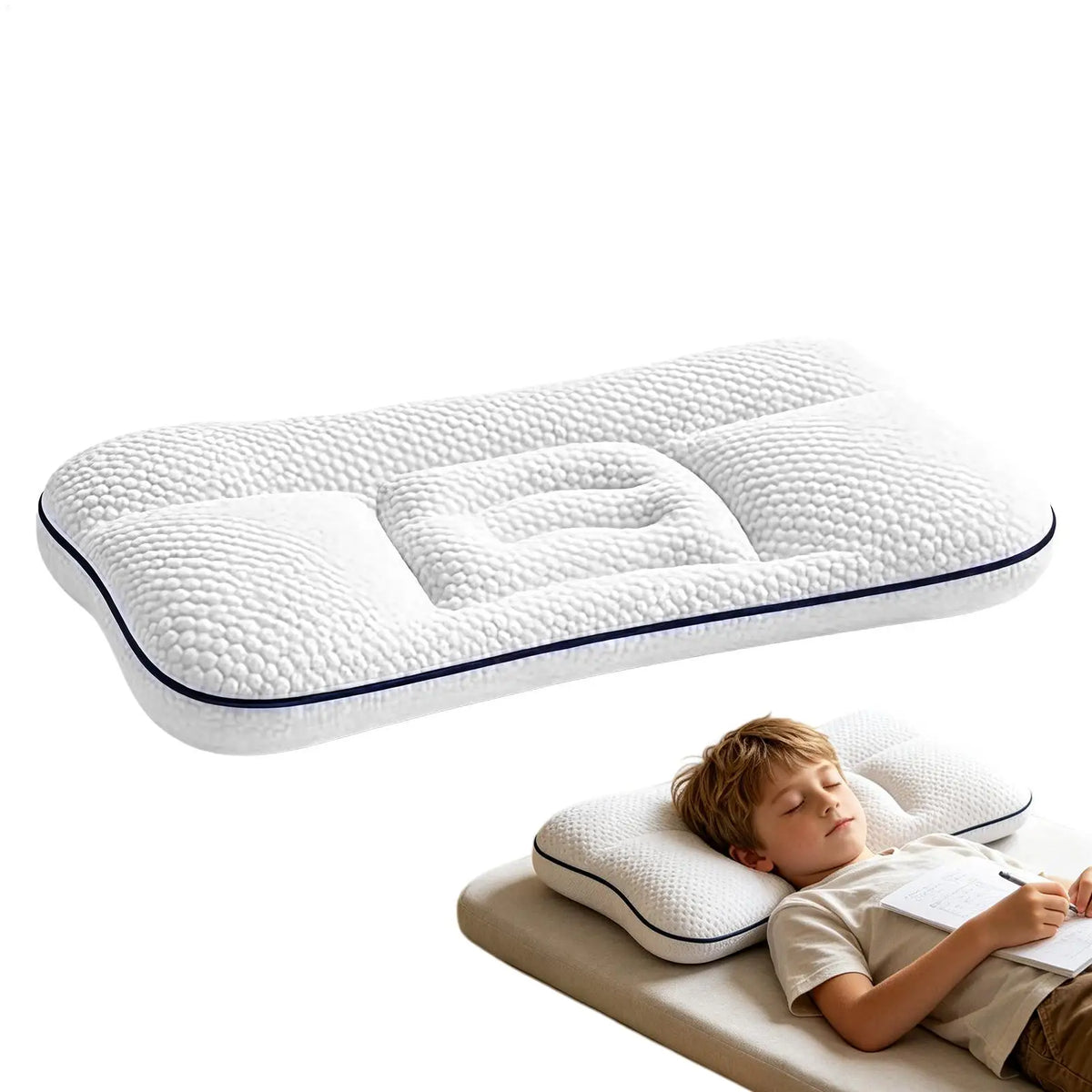Children's Partition Pillows Double-Sided Breathable Travel Children Pillow for Boys Girls Homes Apartments Daycare Travel Road