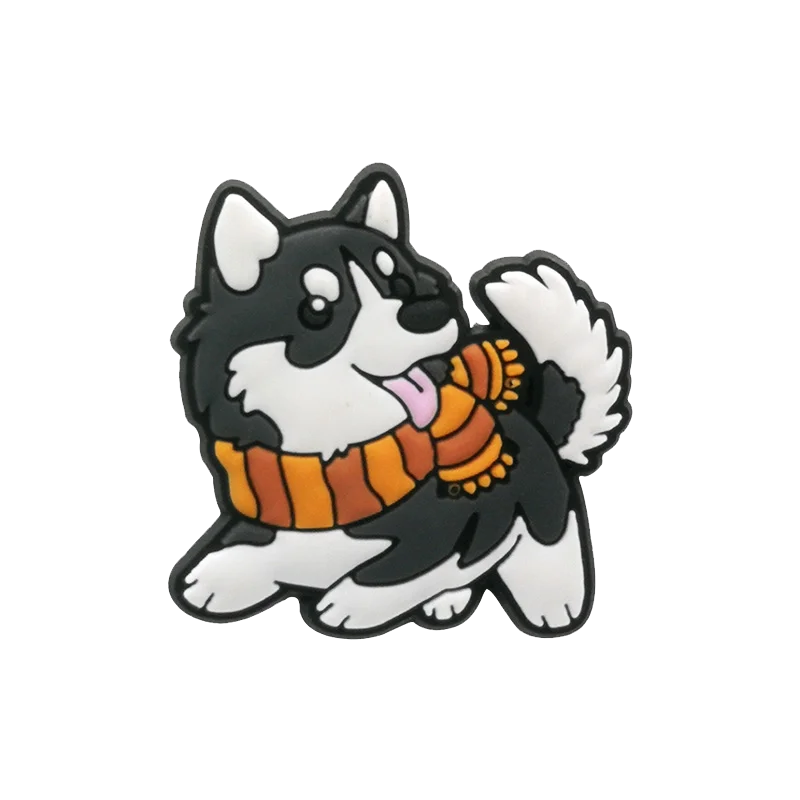 1pcs PVC Dog Shoe Charms Corgi Bulldog Puppy Husky Shoe Decoration Pins for Women Men Kids Sandal Accessories Buckle Ornament