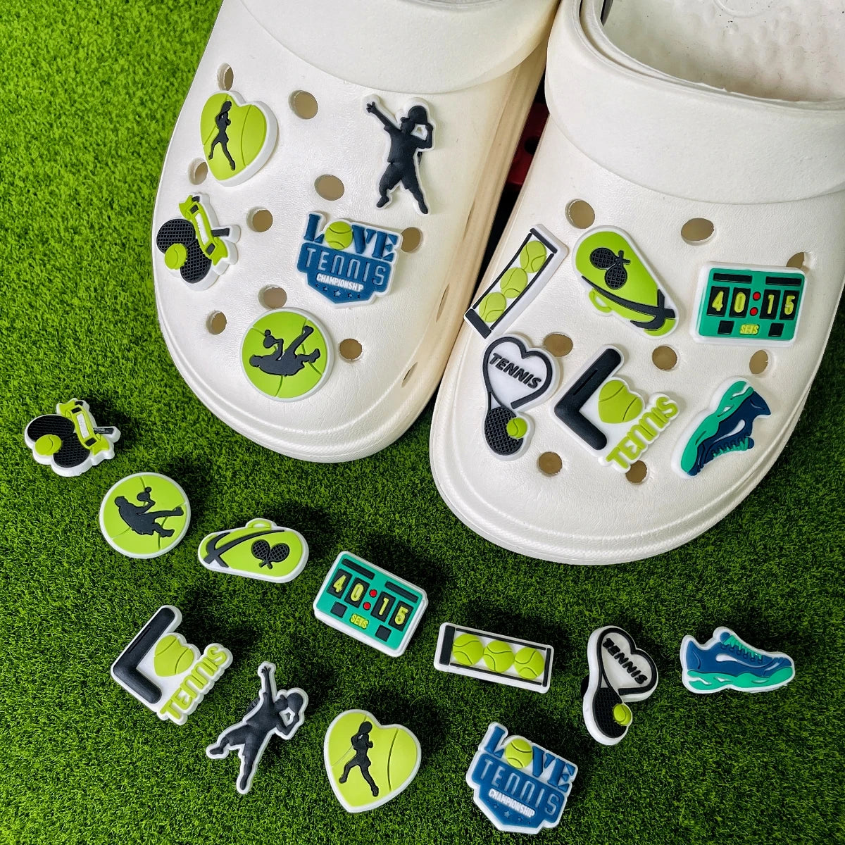 12/32Pcs Sports Shoe Charms for Croc,Tennis Shoe Charms Accessories for Boy Men Party Favor