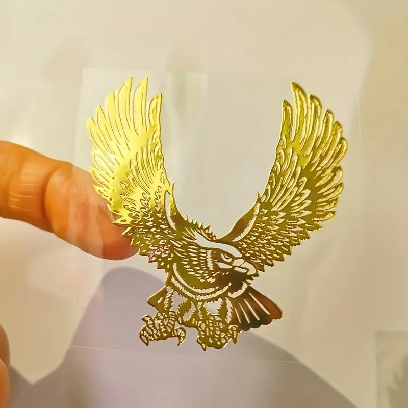 1 Piece Dragon Vs Tiger Metal Sticker - Gold Color, Irregular Shape, Durable Plastic, Glossy Surface, Suitable for Mobile Phones, Laptops, Cars, Motorcycles, Temporary Decorative Stickers, Vibrant Design, Glossy Surface Stick