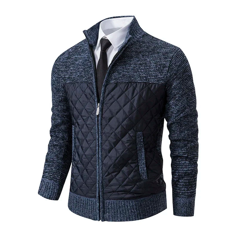 Autumn Winter Sweater Men's Loose Cardigan 2023 New Cold Cold High Neck Jumpers Patchworked Windbreaker Causal Jackets