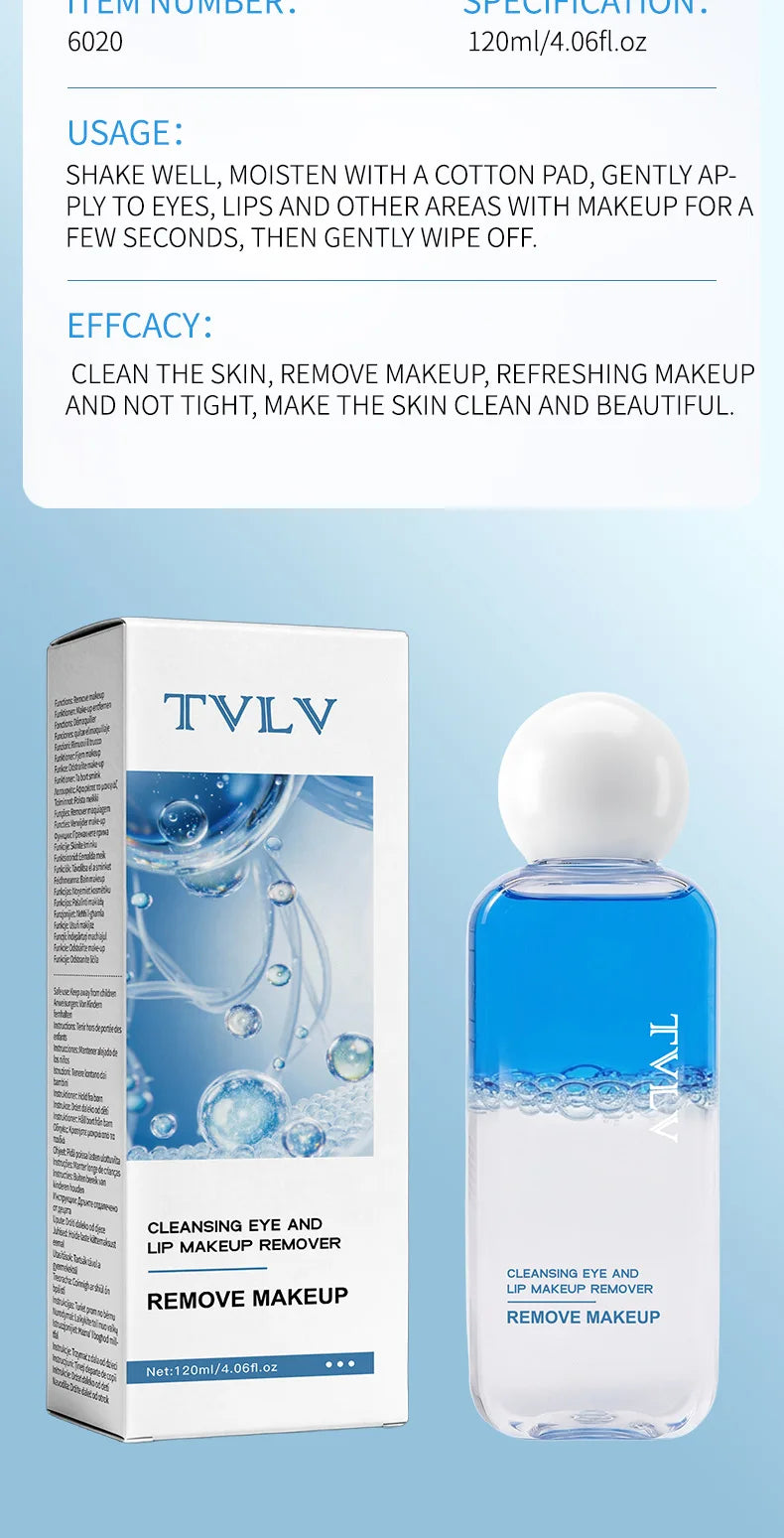 TVLV Gentle Makeup Remover, Refreshing and Gentle in Its Removal, Without Causing Tension, Effectively Cleansing The Makeup.