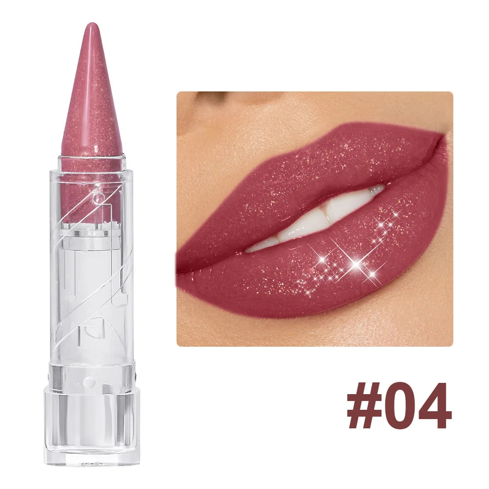 6Color Pearlescent Velvet Lipstick Pen Multipurpose Long-Lasting Moisturize Waterproof Brighten Glitter Lip Makeup Cosmetic Tool