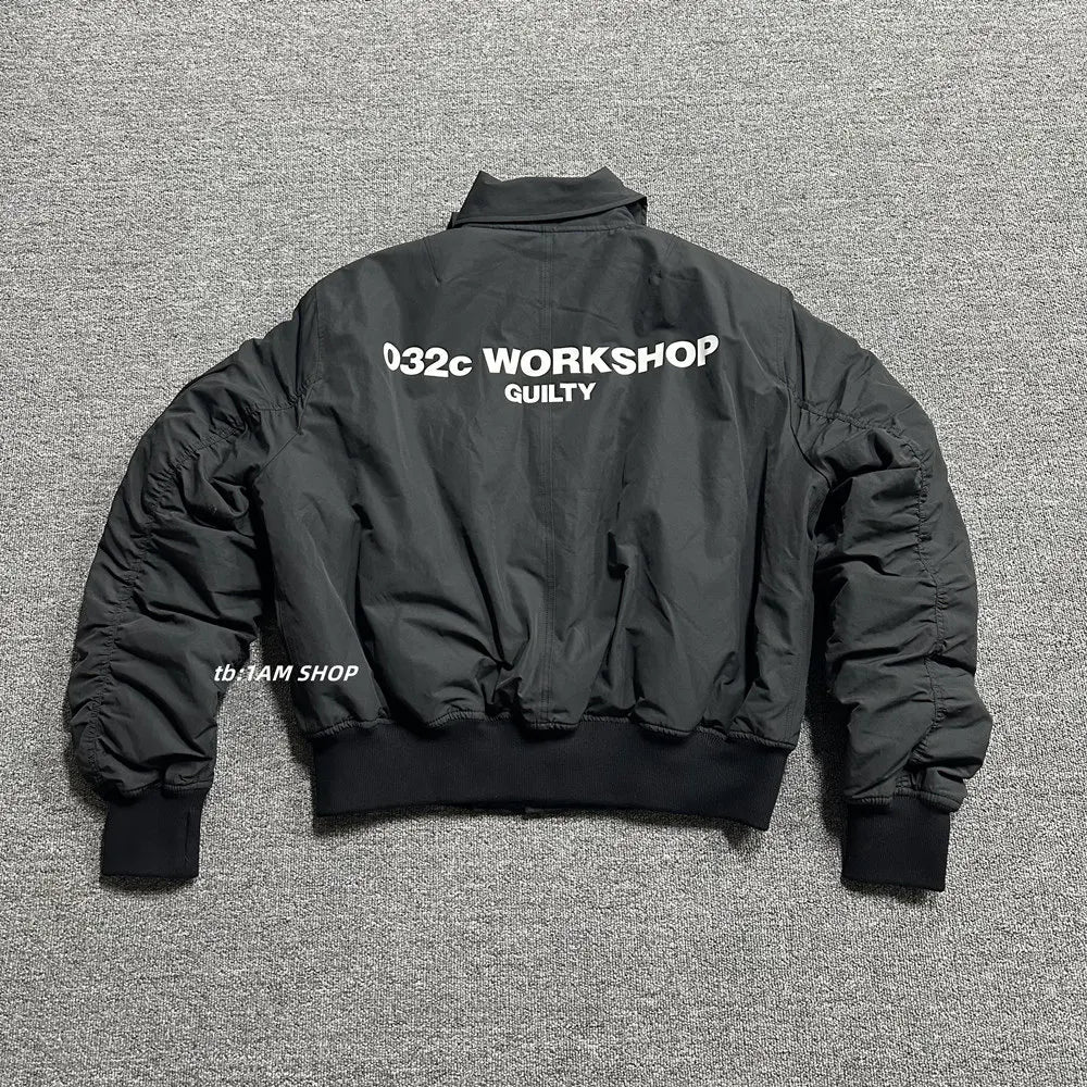 Black Multi-Pocket Bomber Jacket – Short Relaxed Fit