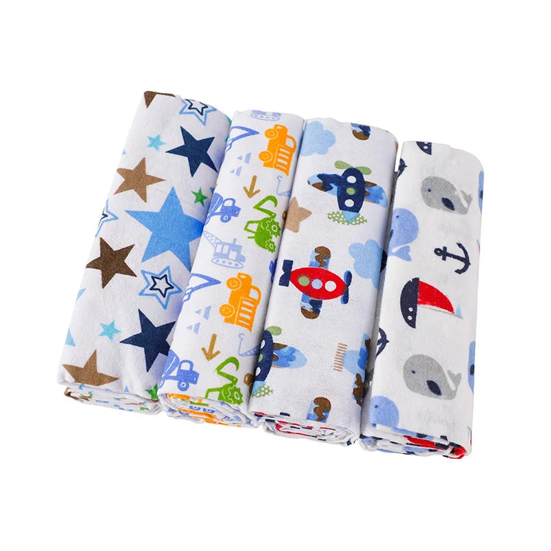 New Colors Cotton Baby Blanket Newborn 76x76cm Baby Bedsheet Supersoft Flannel Diapers New Born Blanket Swaddle 4pcs/pack