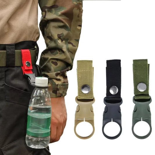 Buckle Hook Water Bottle Holder Clip Climbing Carabiner Belt Backpack Hanger Hooks Water Bottle Nylon Webbing Multifunction Wate