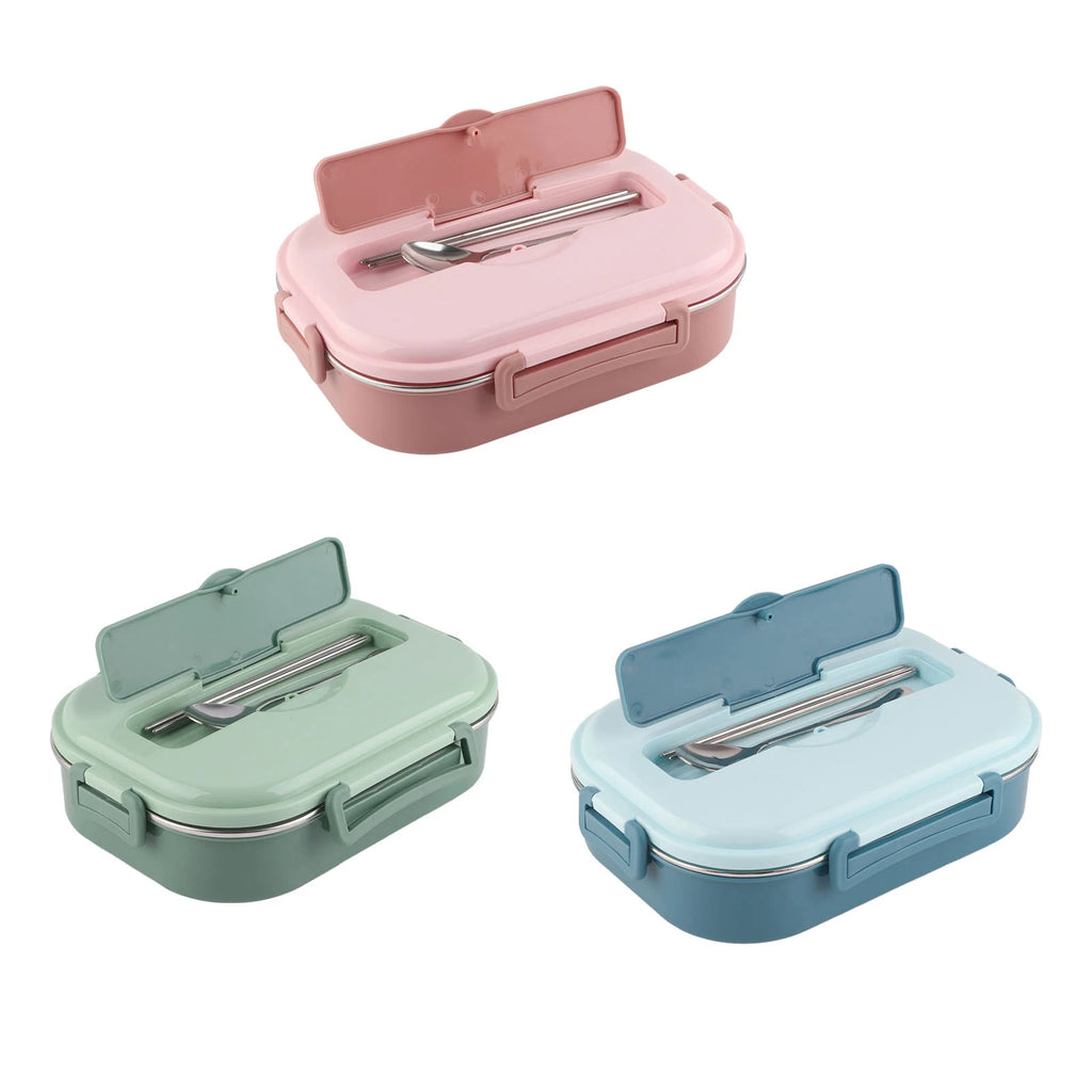 Stainless Steel Lunch Box 4‑Grid Portable Box Food Storage Container for Student Adult Dinnerware Food Storage Container
