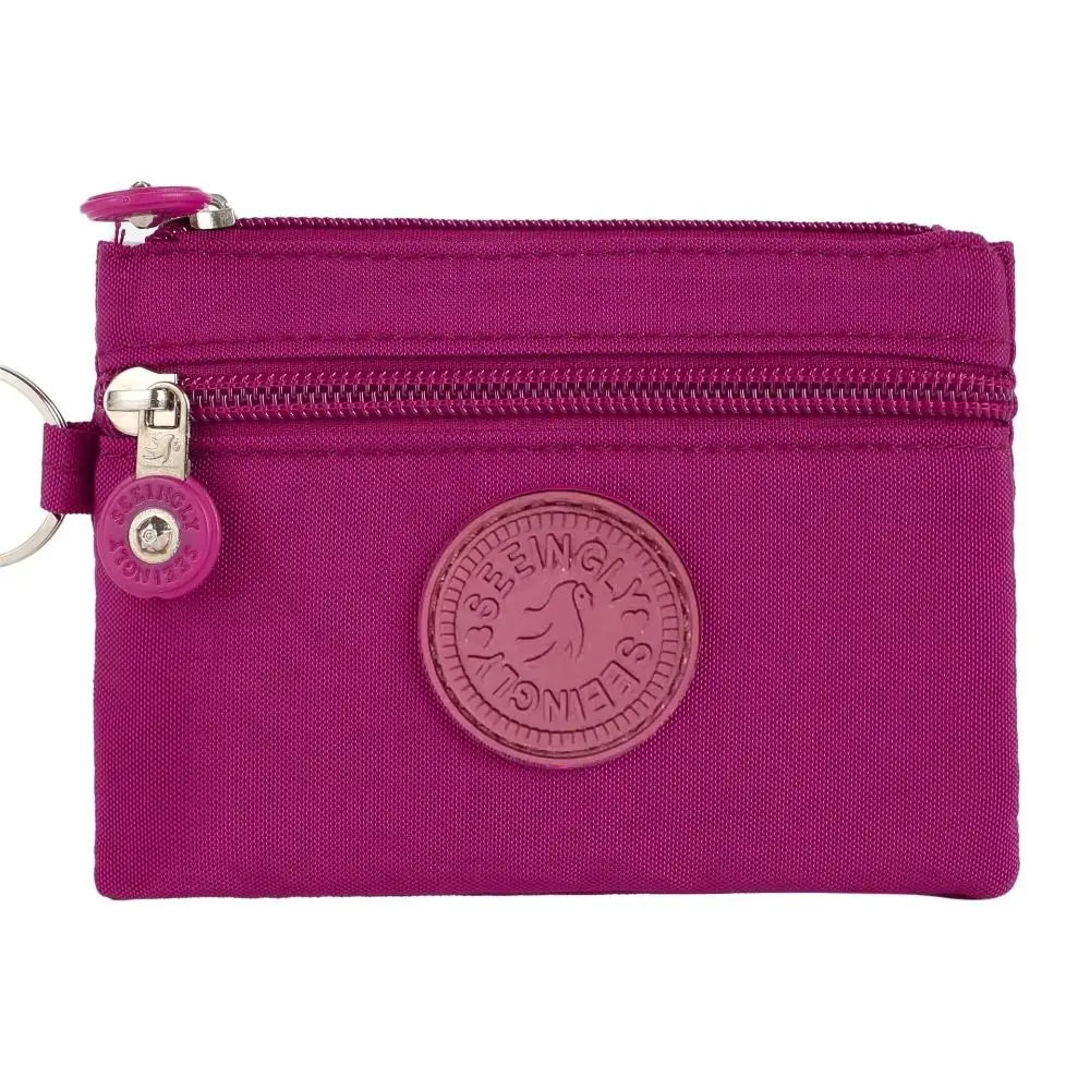 Durable Canvas Money Coin Purse Waterproof Wear-resistant Credit Card Holoder with Key Ring Wallet Money Bag Male Female