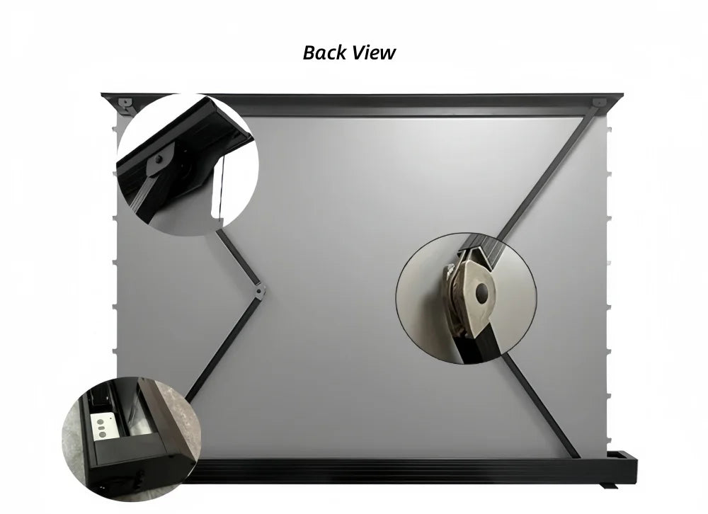 Motorized Floor Rising ALR Acoustic Transparent Projector Screen, 8K High Contrast Perforated Short Throw Home Theater Screen