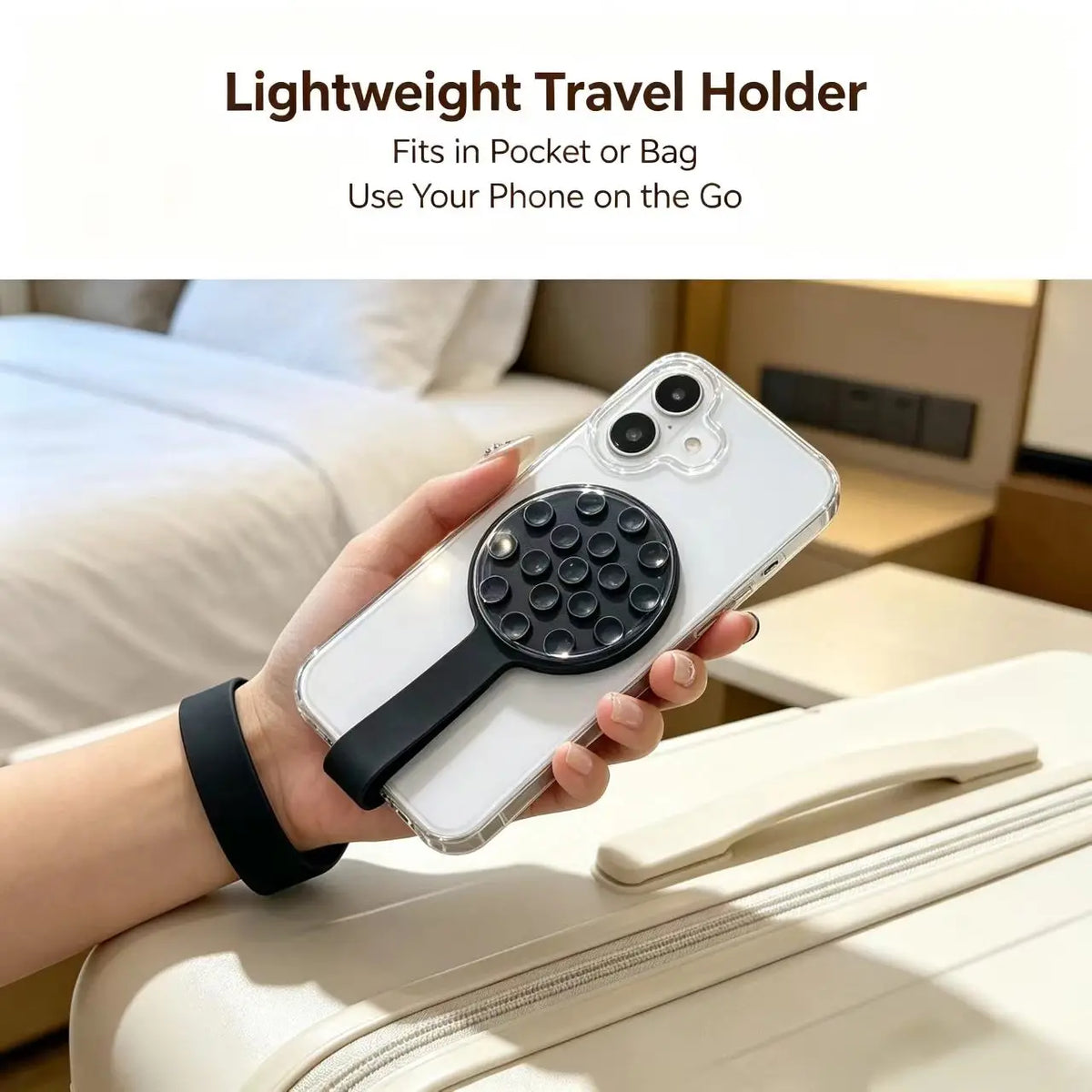 Silicone Magnetic Mobile Phone Wistband Multifunctional Suction Cup Bathroom Glass Sticker Wall Lazy Phone Holder Bracelet