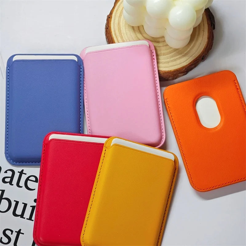 Women Man Leather Soft Card Wallet Phone Card Holder for MagSafe Magnetic Case Suitable for All iPhone Cases Card Phone Back Bag