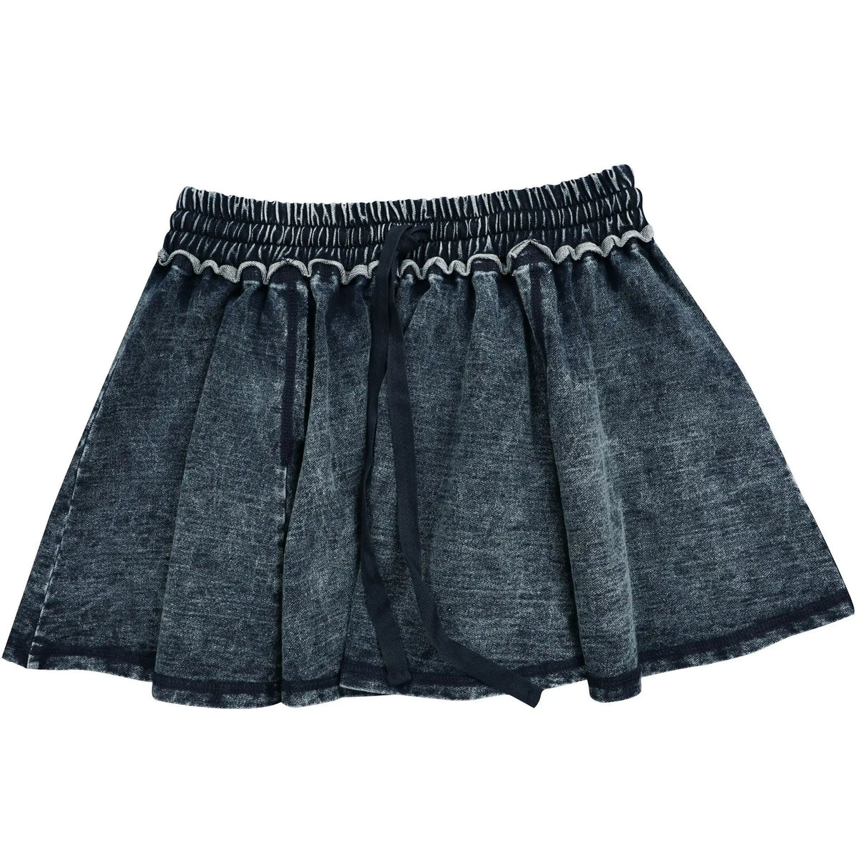 FAGADOER Fashion Denim 2 Pieces Set for Woman Wash Long Sleeve Hooded Crop Top and Pleated Skirts Matching Suits Streetwear New