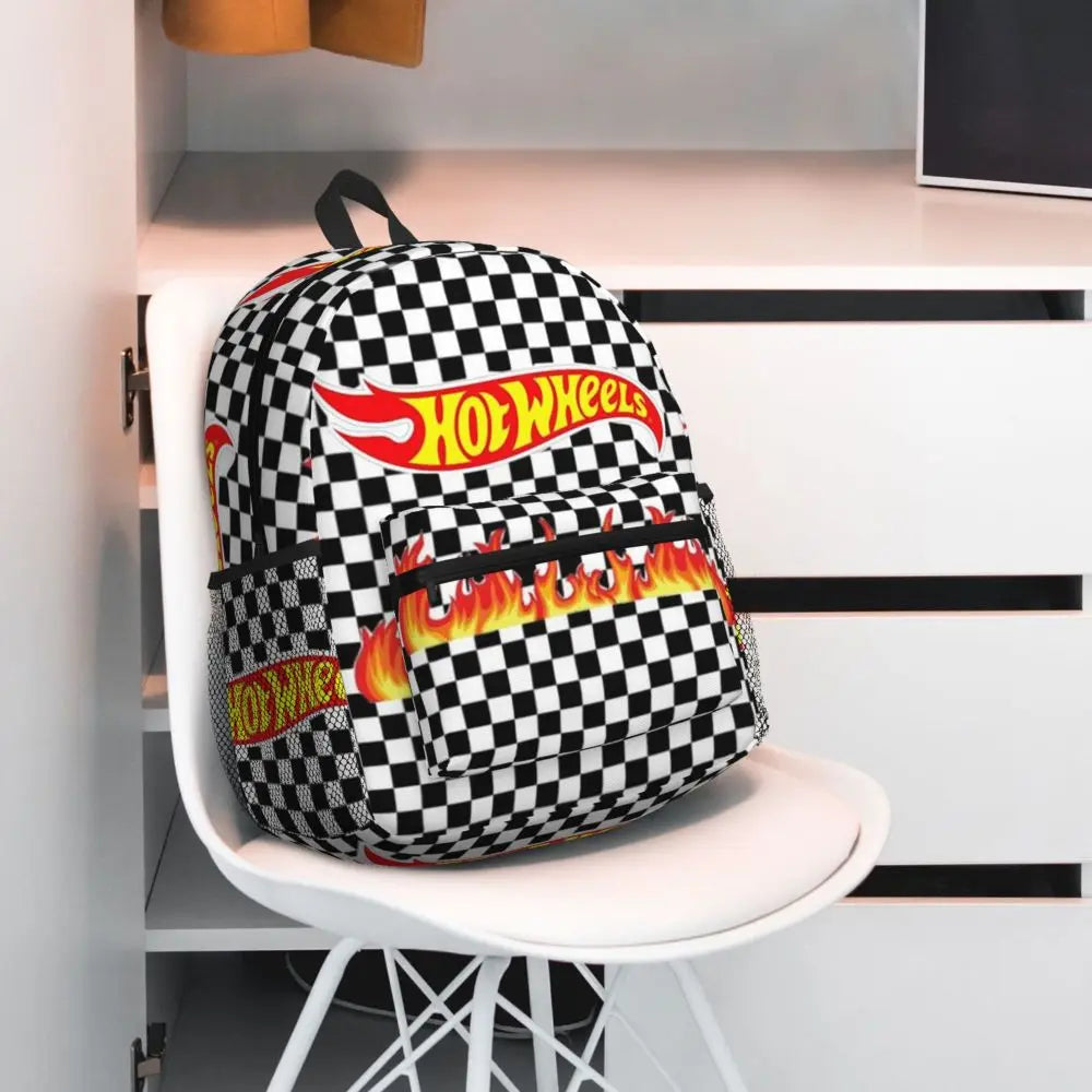 Hot Wheels Race Student Backpack School Bag Hiking Travel Daypack for Men Women Bookbag Shoulder Bags
