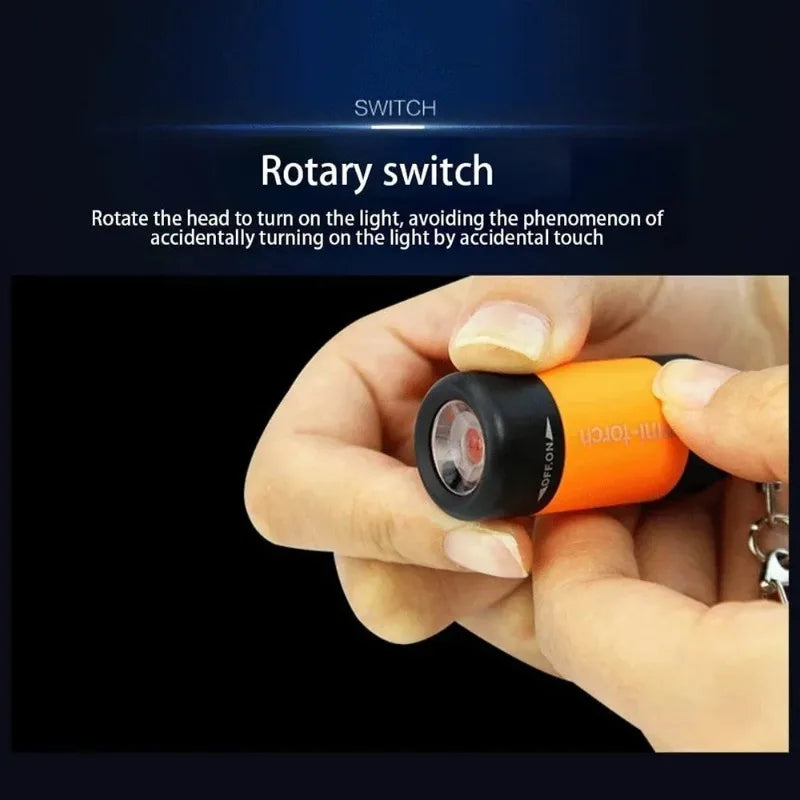 Pocket Keychain Flashlight Waterproof Outdoor Hiking Camping Mini FlashlightUSB Rechargeable LED Multifunctional Strong Light